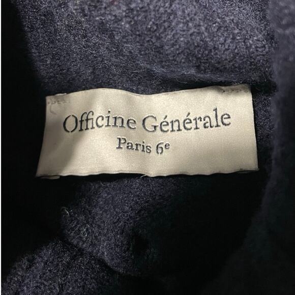 Officine Generale Paris 6 Navy 100% Scottish Yarn Turtleneck Sweater Size: M - Picture 4 of 4